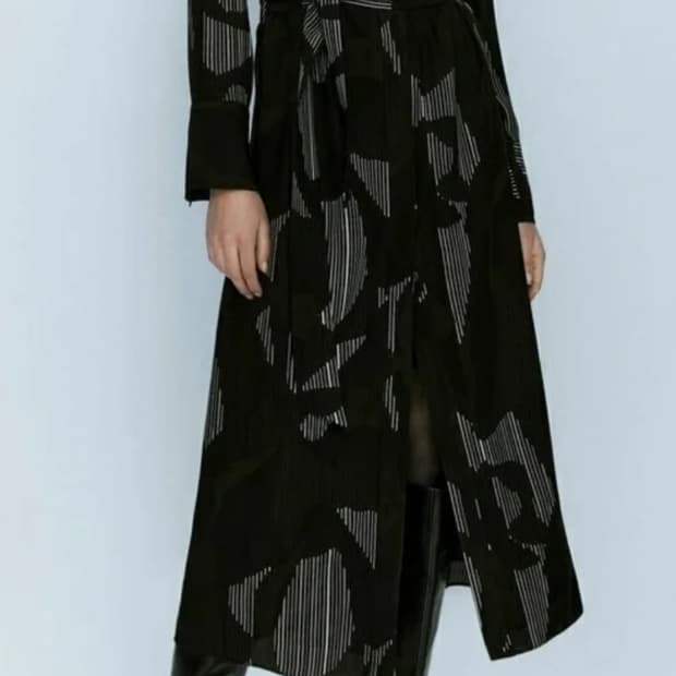 택도 안 뗀 마시모두띠 셔츠 롱 원피스 블랙 36 새제품