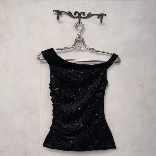 Emporio Armani velvet spangle sleeveless