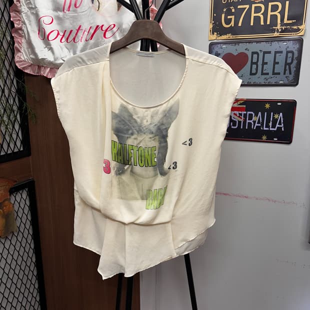 Björk Reprint Sheer Loose Sleeveless Top