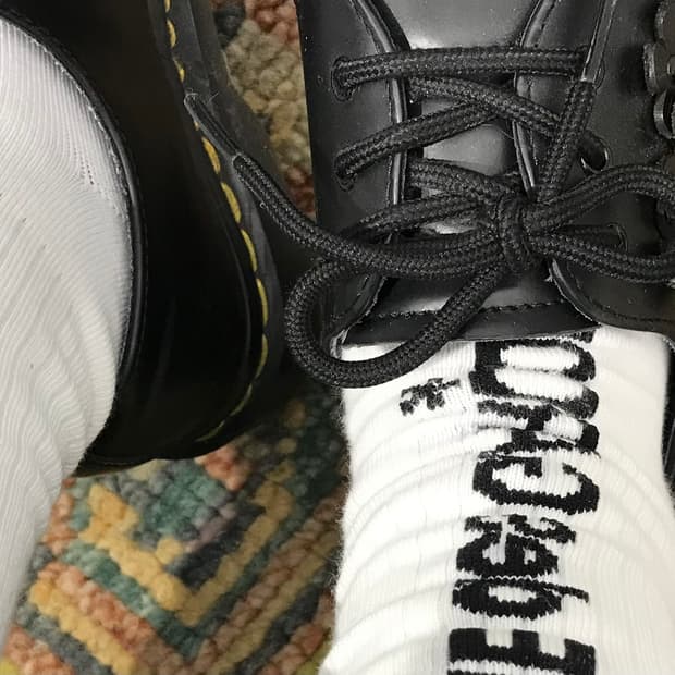 꼼데가르송 로고 양말