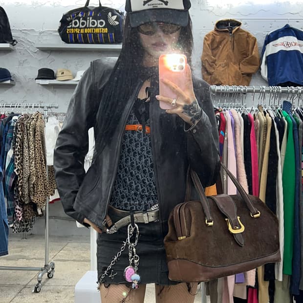 빈티지 쉽스킨 레더자켓