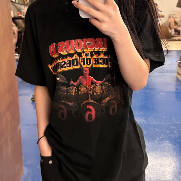 Tenacious D 검정 반팔티