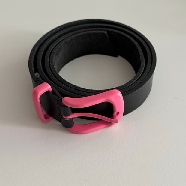 꼼데가르송 옴므 플러스 핑크 가죽 벨트 S 