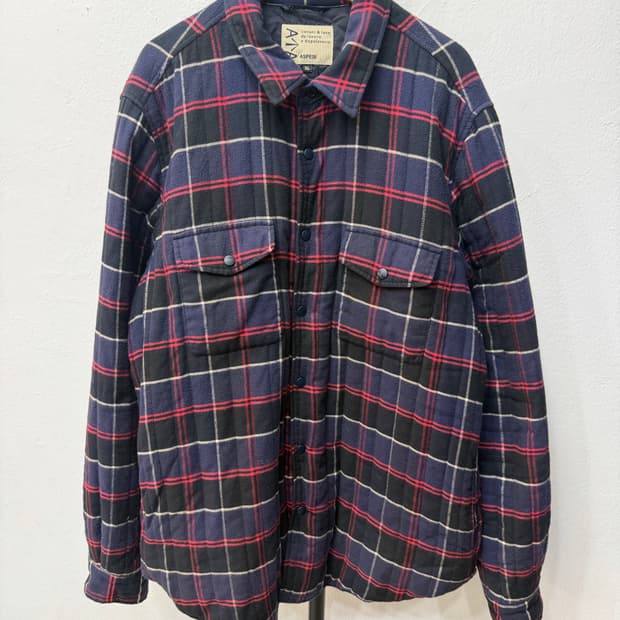 정품) ASPESI 아스페시 남성 체크 퀼팅 셔츠형 자켓 XL 