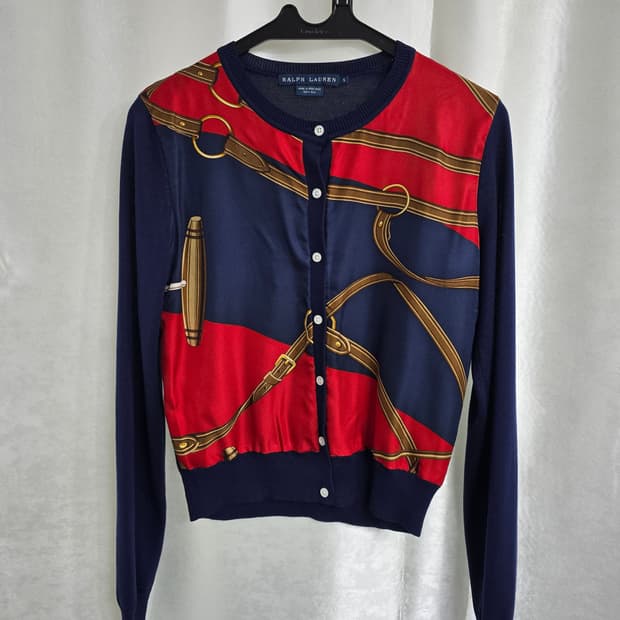 폴로랄프로렌 레드/네이비 패턴 가디건 (1785)