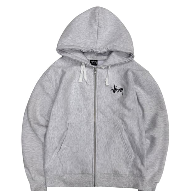 스투시 스웻 후드집업 라이트그레이 (S) 