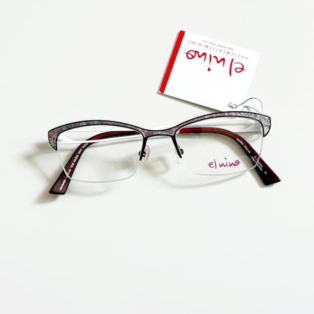 스페인제 EL NINO 반무테 메탈 캣아이 빈티지 안경