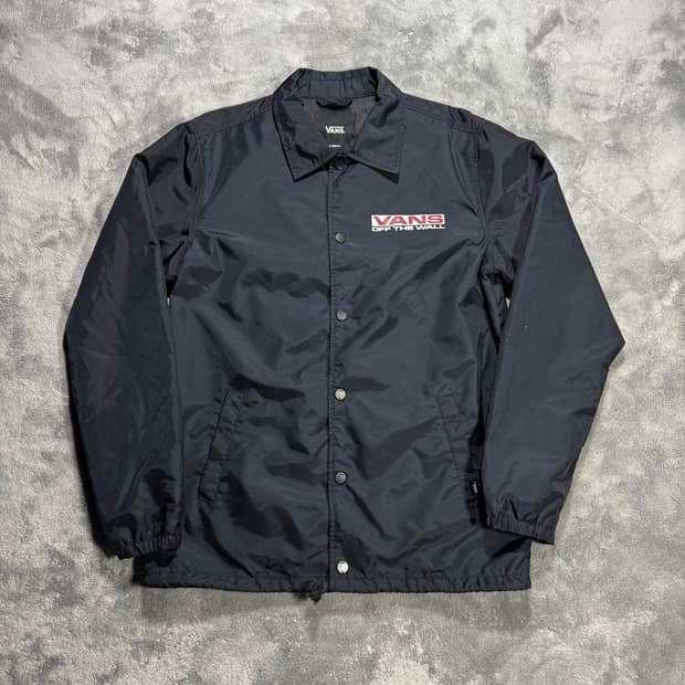 반스 백프린팅 블랙 코치자켓