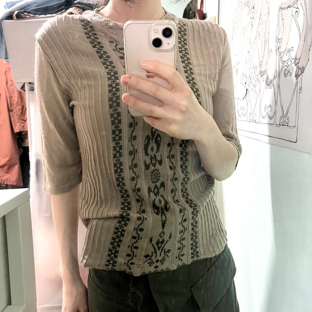 보헤미안 히피 무드 티셔츠 