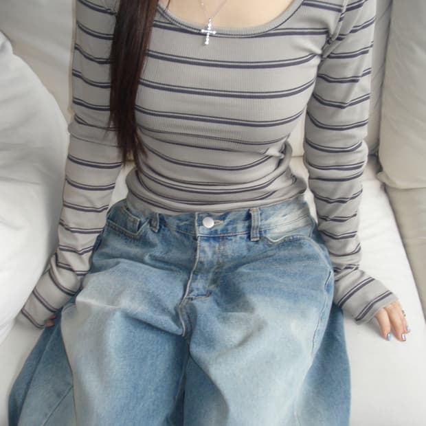 아워캐비넷 toy stripe tee