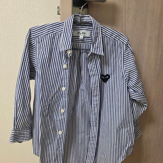 꼼데가르송 스트라이프 셔츠 블랙와펜 4