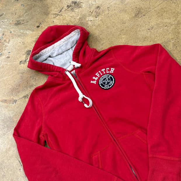 아베크롬비 레드 후드집업