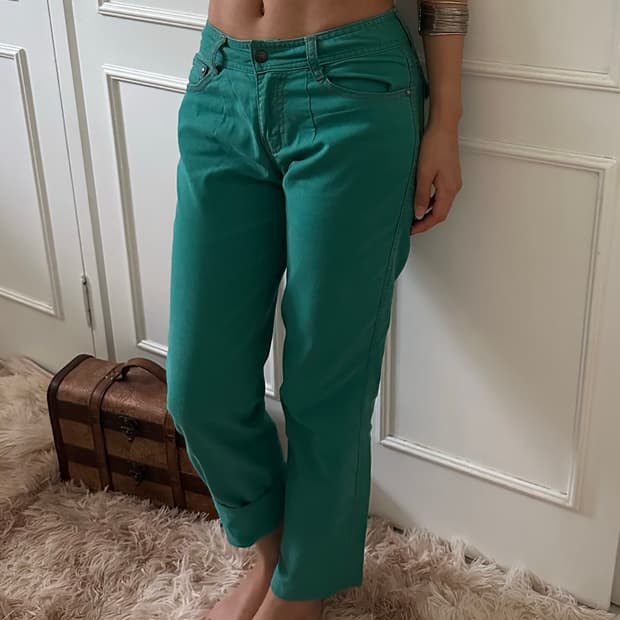 Oriental Emerald teal blue pants