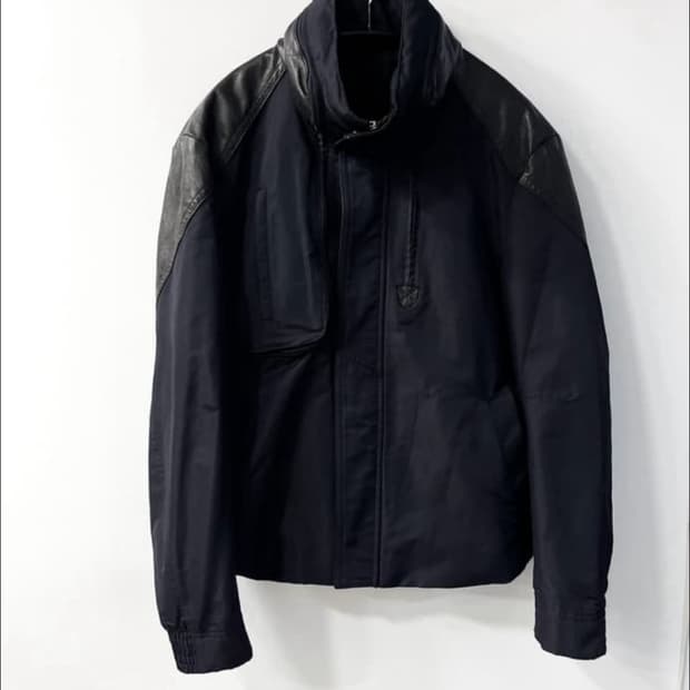 솔리드 옴므 바람막이 레더 레글런 자켓