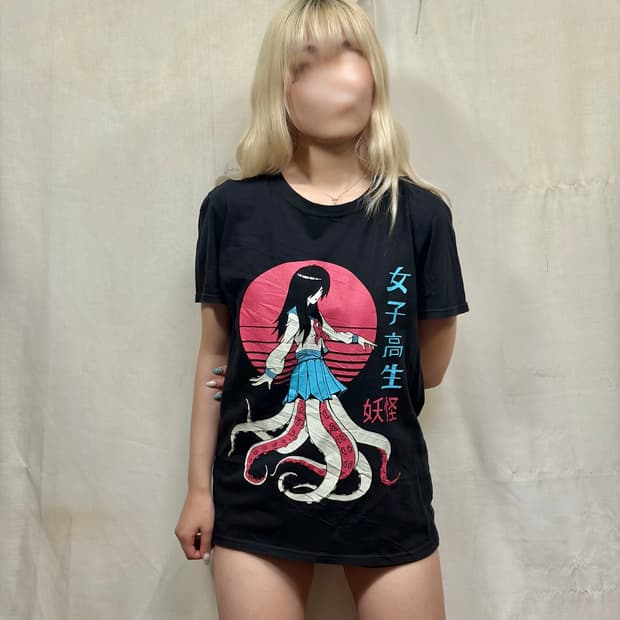 Jpn 일본 빈티지 아니마 호러 반팔 티셔츠
