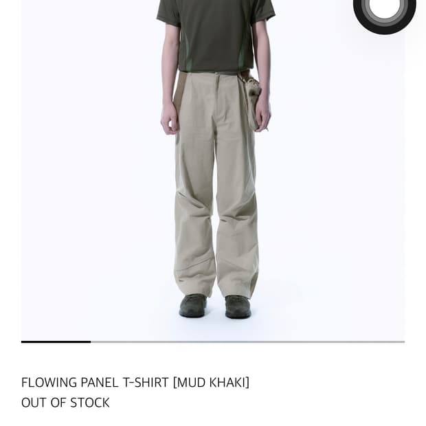 FLOWING PANEL T-SHIRT [MUD KHAKI]