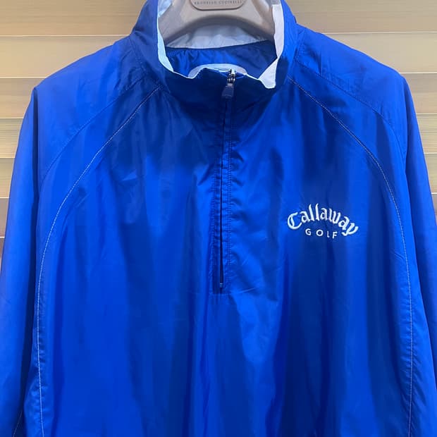캘러웨이 남성 블루 아노락바람막이 반집업티셔츠