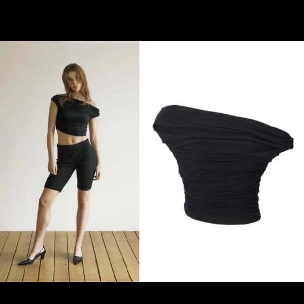 (1회착용) 쓰리타임즈 23s/s 드레이프 슬리브리스