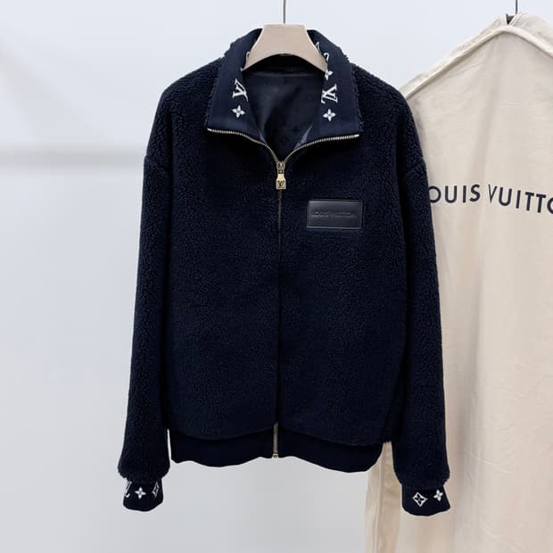 [S+급/L] 25FW 루이비통 레더패치 플리스 블루종 자켓