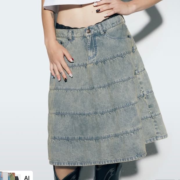애즈이프캘리 CALIE DENIM MIDI SKIRT BLUE
