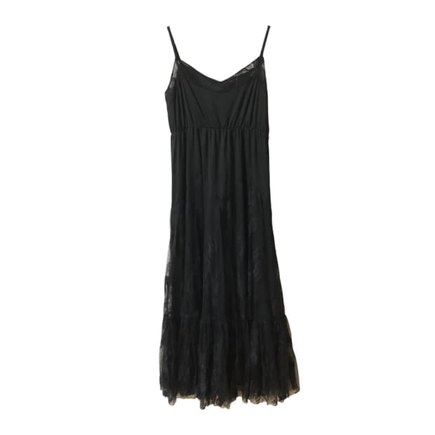 [GRL] Fairykei Black Lace Maxi Dress