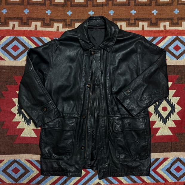 100-105) 빈티지 램스킨 레더 카코트 올드갭 스타일