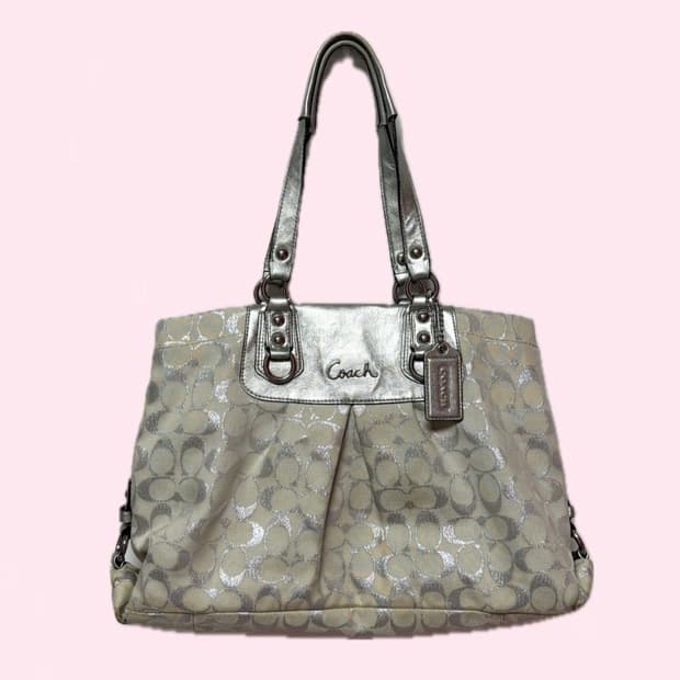 [Coach] 코치 Signature Metallic Tote Bag