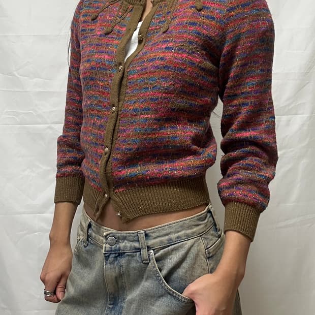 빈티지 라운드 가디건