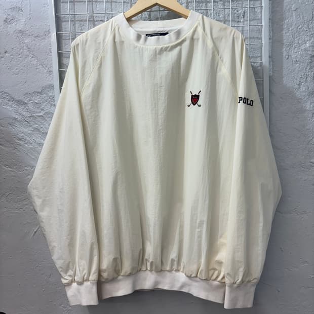 00s 폴로 랄프 로렌 올드스쿨 오버핏 화이트 웜업 S