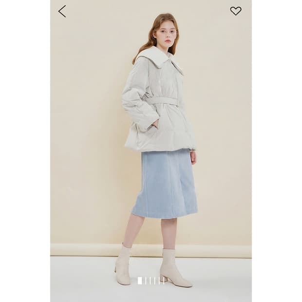 SJSJ 니트 카라 벨티드 구스 패딩