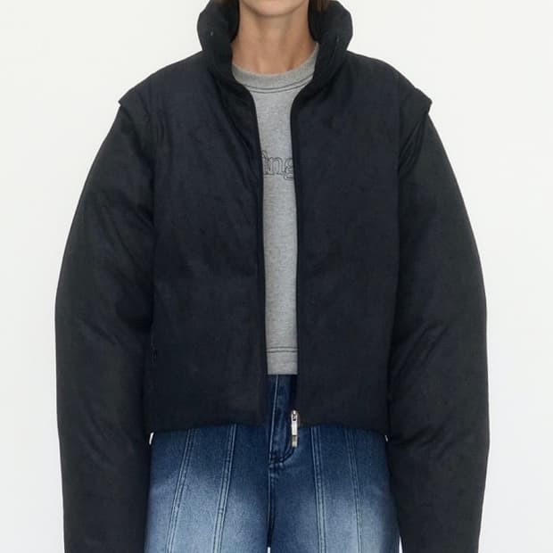 Treemingbird 스웨이드 투웨이 크롭패딩