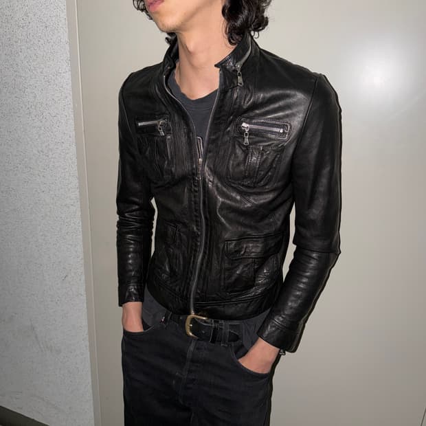 이태리 레더 자켓