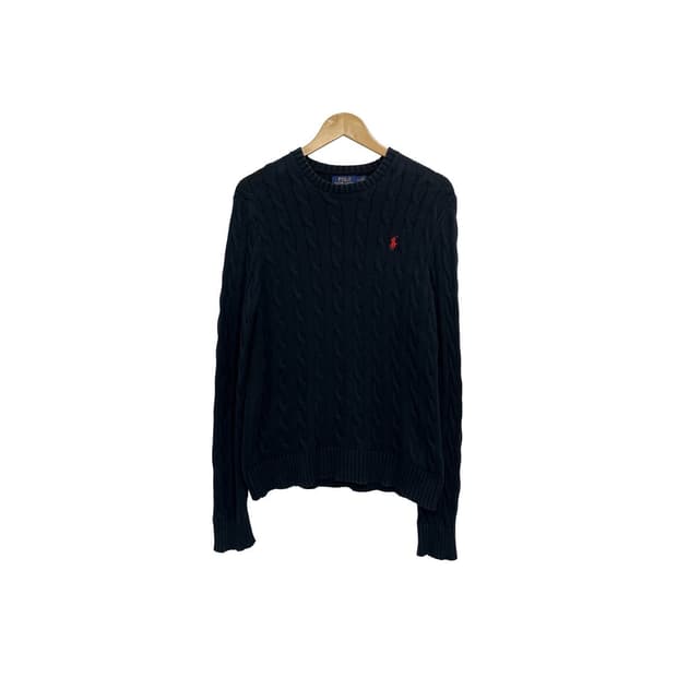 폴로 랄프로렌 네이비 꽈배기 니트