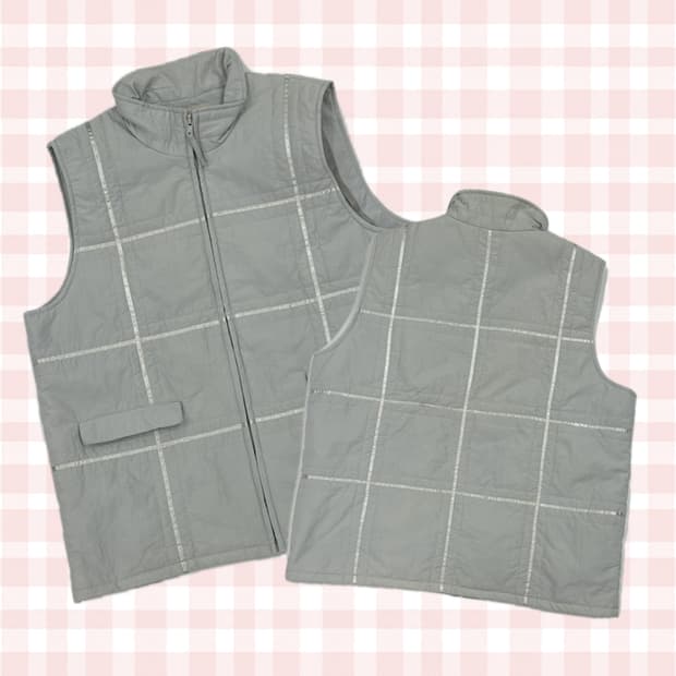 lnfinily 누빔 히메갸루 러블리 베스트 패딩 조끼 일본 빈티지