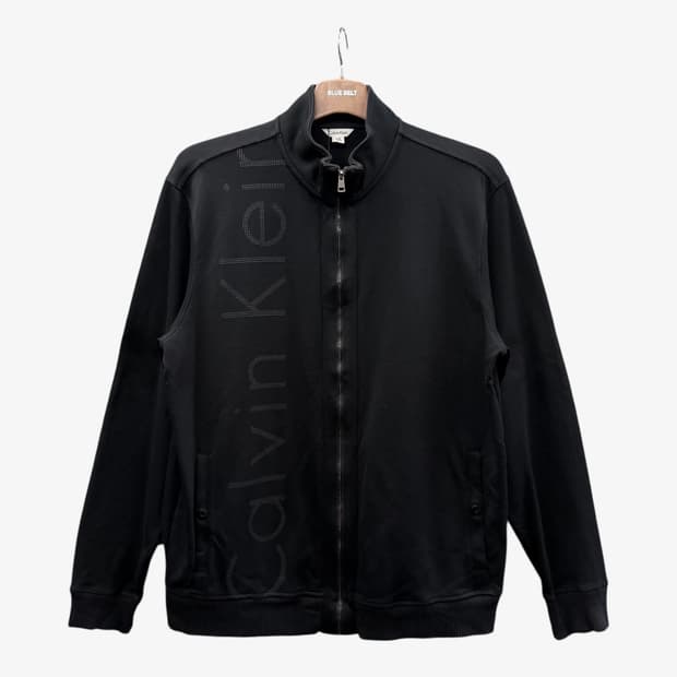 캘빈클라인 캐주얼 스웻집업자켓 져지 로고 레터링 디테일 블랙