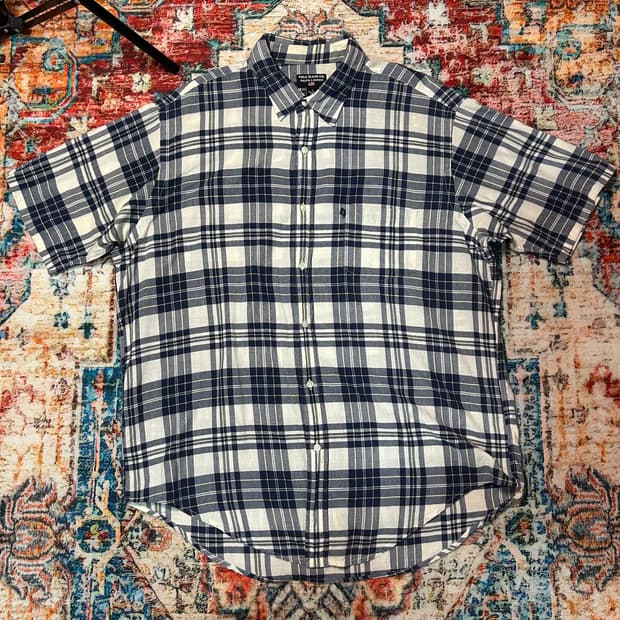 [XL] 90s 폴로 진 컴퍼니 체크 반팔 셔츠