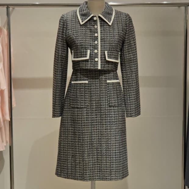 JJ JIGOTT 지고트 트위드 원피스 55사이즈