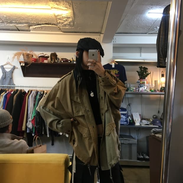  디젤 케이프 망포 쉐잎 밀리터리 베이스 자켓