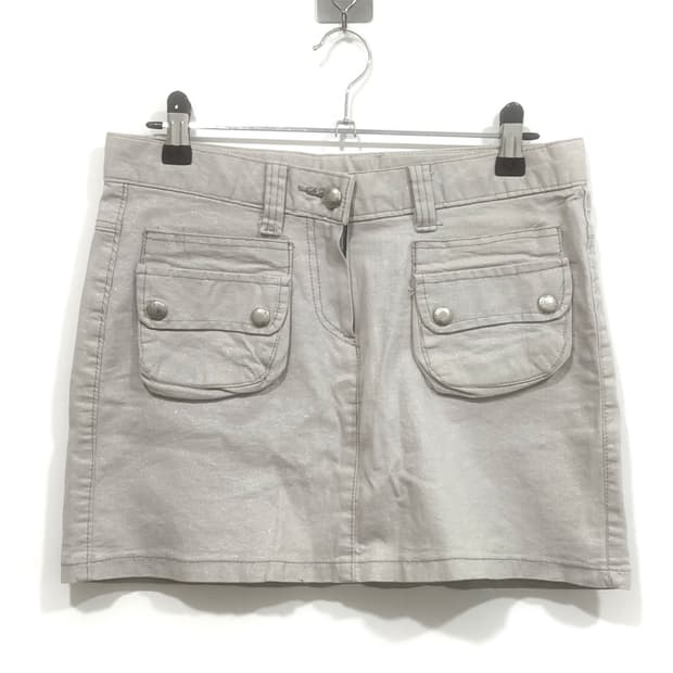 Grey glitter pocket short skirt