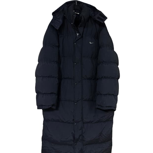 나이키 00s 블랙 립스탑 롱패딩