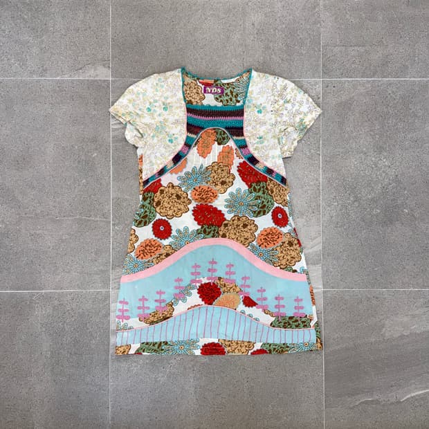 Bohemian colormix flower embroidered ops