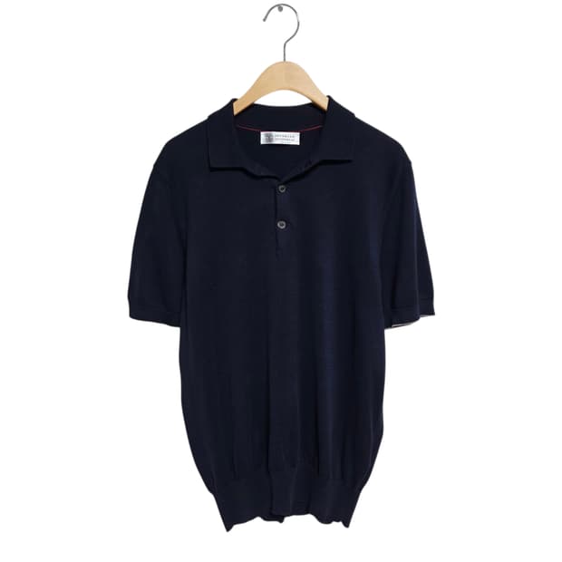 브루넬로 쿠치넬리 피케 반팔 니트