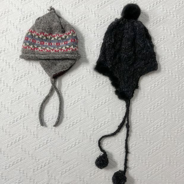 퍼 트리밍 이어 플랩 니트 햇