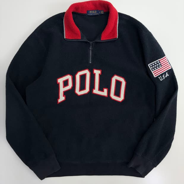 Polo  폴로 랄프로렌 신형 스팰아웃 자수 플리스 아노락