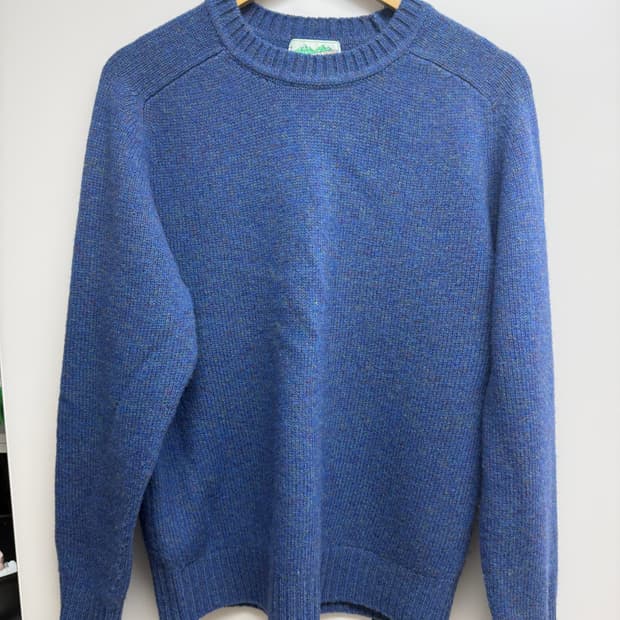 [L] 토마스모어 새들 라운드 니트 팝블루, 펌킨헤이즈