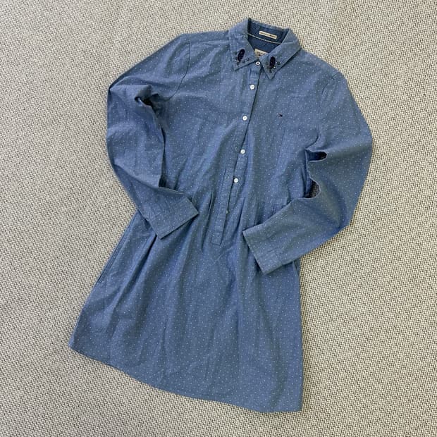 S 타미힐피거 데님 셔츠 원피스 0410D
