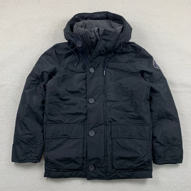 아베크롬비 패치로고 립스탑 폴리쉘 후드 파카 블랙