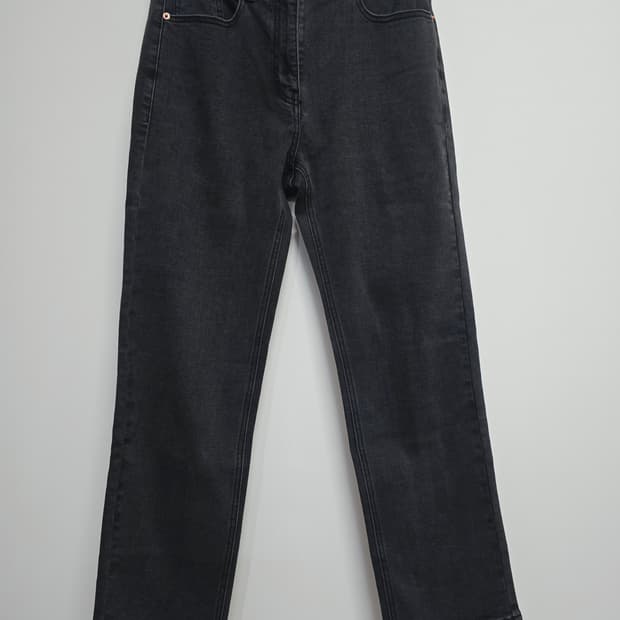 인스턴트펑크 블랙 데님 팬츠 스트레이트진