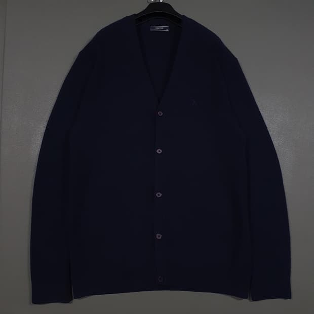 L) 헤지스 신형 22FW 다크네이비 울 모 캐시미어 니트 스웨터 가디건