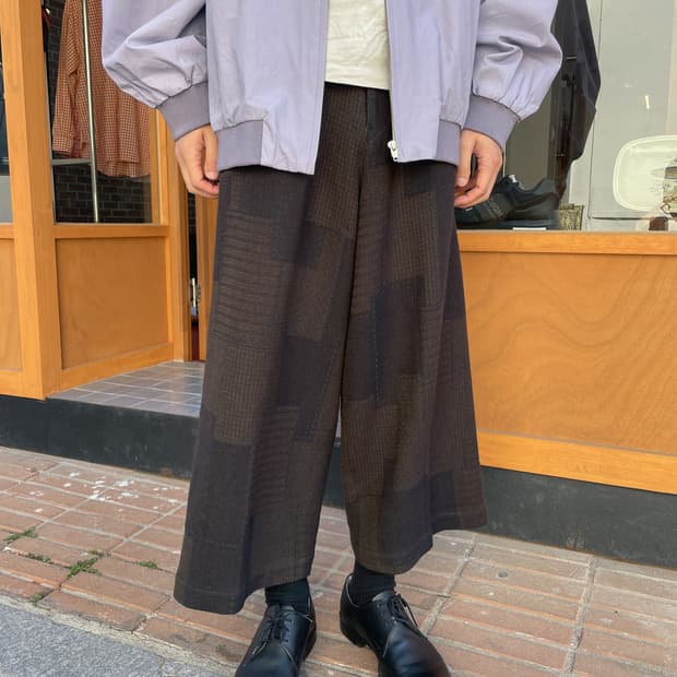요지야마모토 패치워크 와이드 트라우저 팬츠